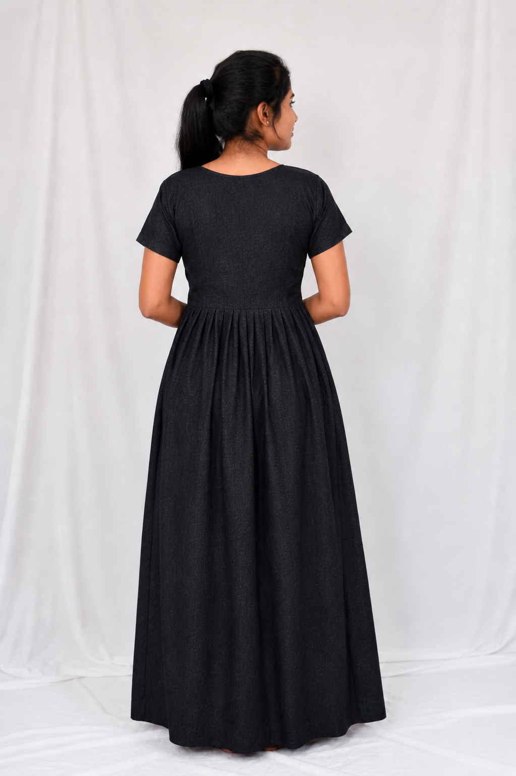 Black Cotton Nighty Frock for Women | Pure Cotton Daily Wear | AISNIGHA Nighties