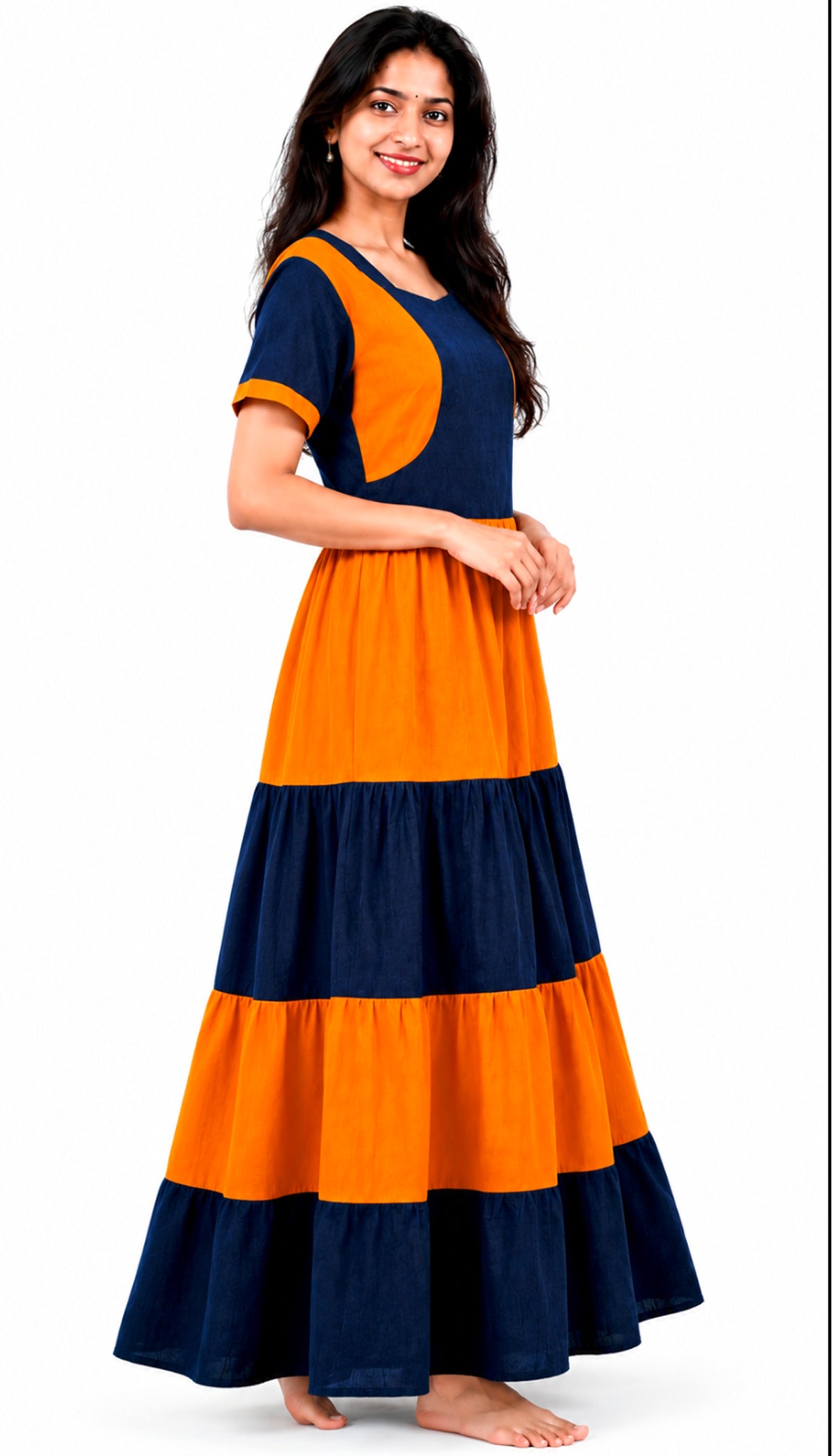 Meet the New Iconic Orange with black Frock Style