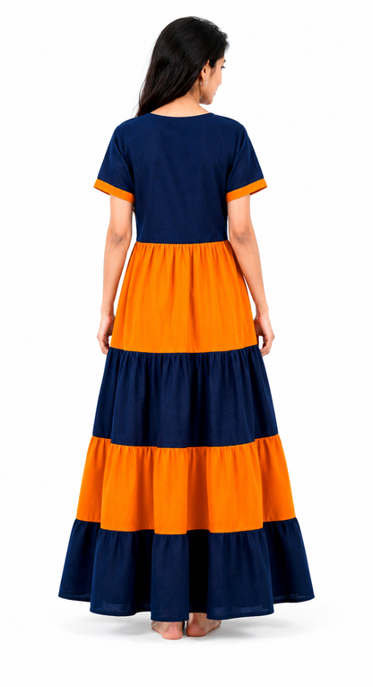 Meet the New Iconic Orange with black Frock Style