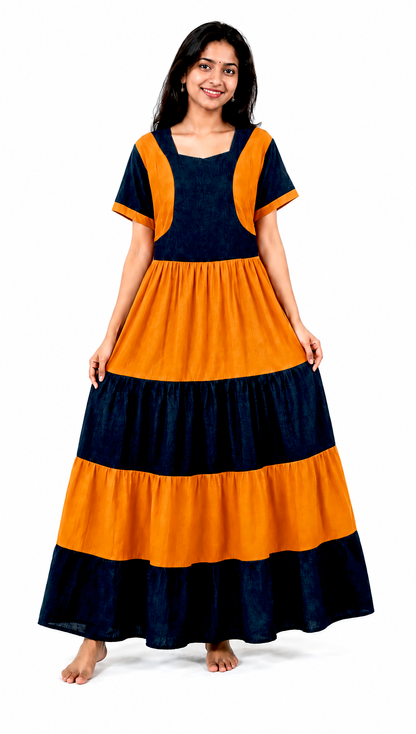 Meet the New Iconic Orange with black Frock Style