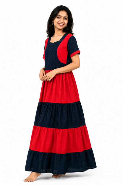 Meet the New Iconic Red with black Frock Style