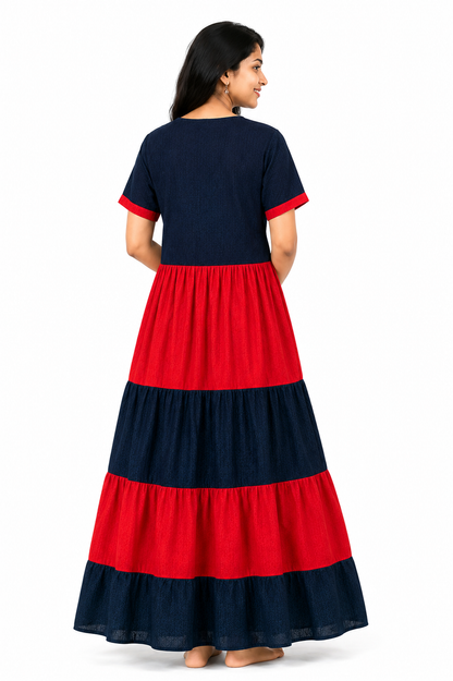 Meet the New Iconic Red with black Frock Style