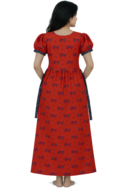 Pure Cotton  Maroon Frock Model