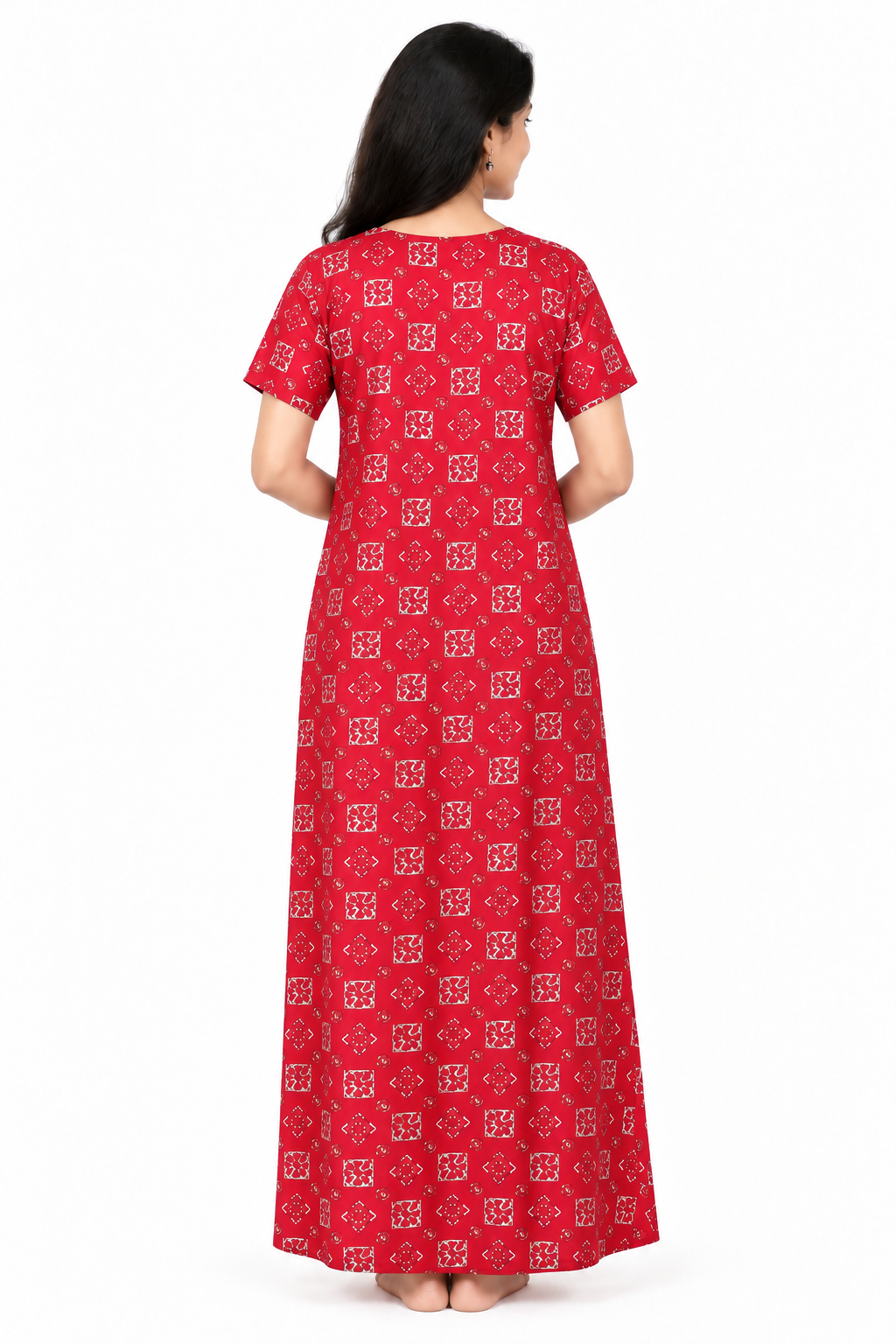 AISNIGHA Rose Madder Pure Cotton Nighty
