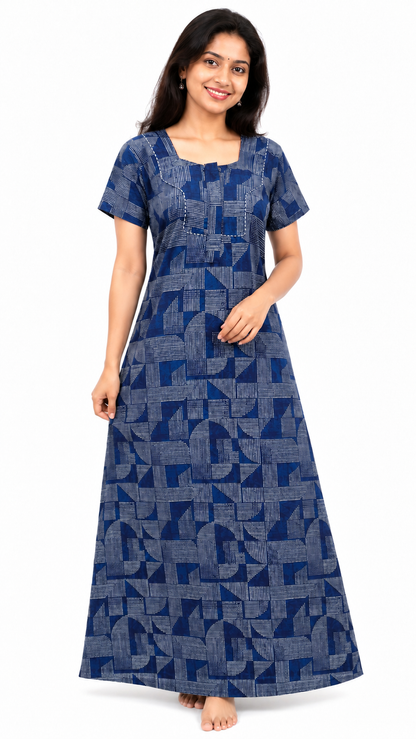 AISNIGHA Dark Grey Pure Cotton Nighty