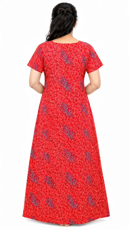 AISNIGHA Dark Red Cotton Nighty