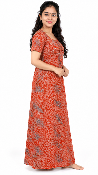 AISNIGHA  Mahogany Cotton Nighty