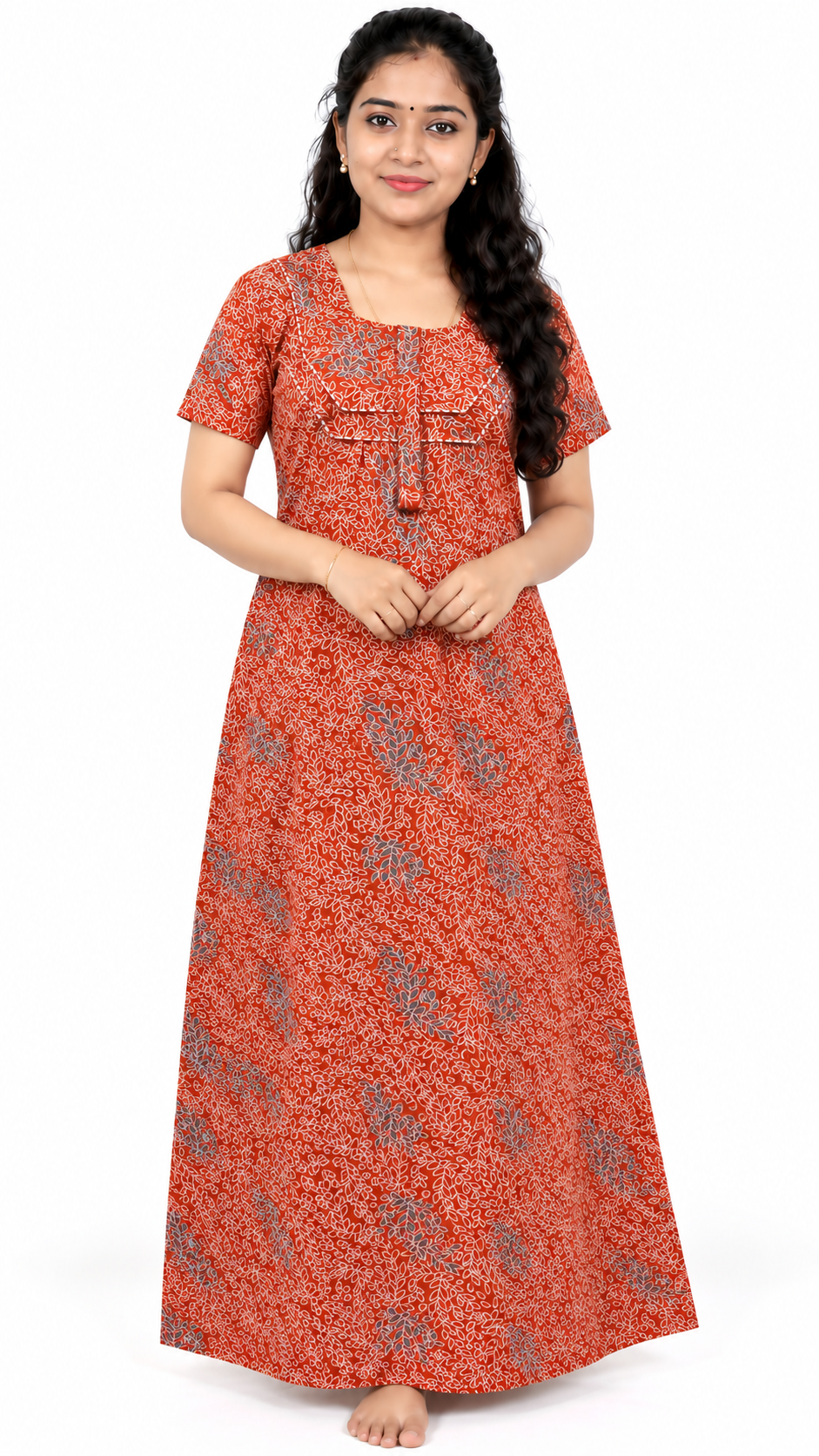 AISNIGHA  Mahogany Cotton Nighty