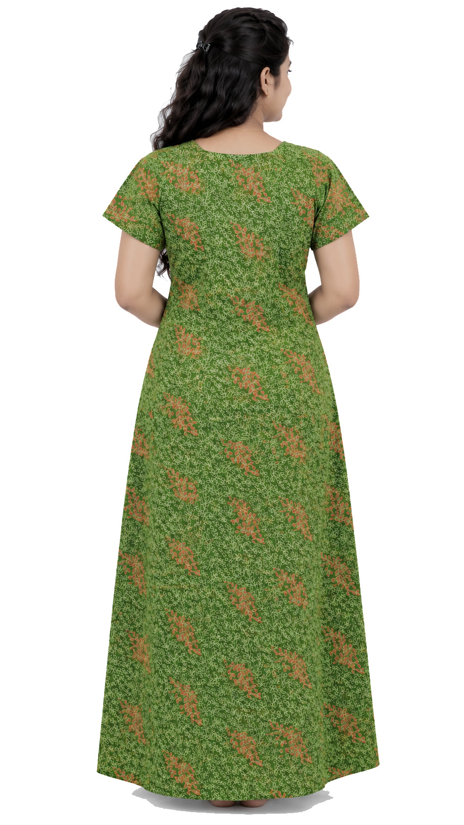 AISNIGHA  Parrot Green Cotton Nighty