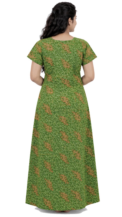 AISNIGHA  Parrot Green Cotton Nighty