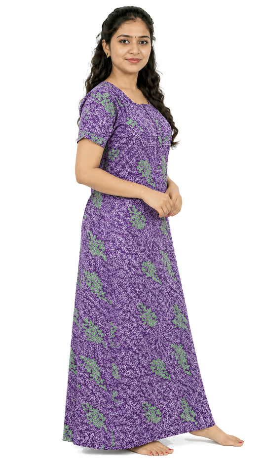 AISNIGHA  Purple Cotton Nighty