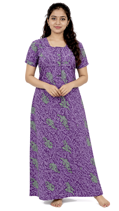 AISNIGHA  Purple Cotton Nighty