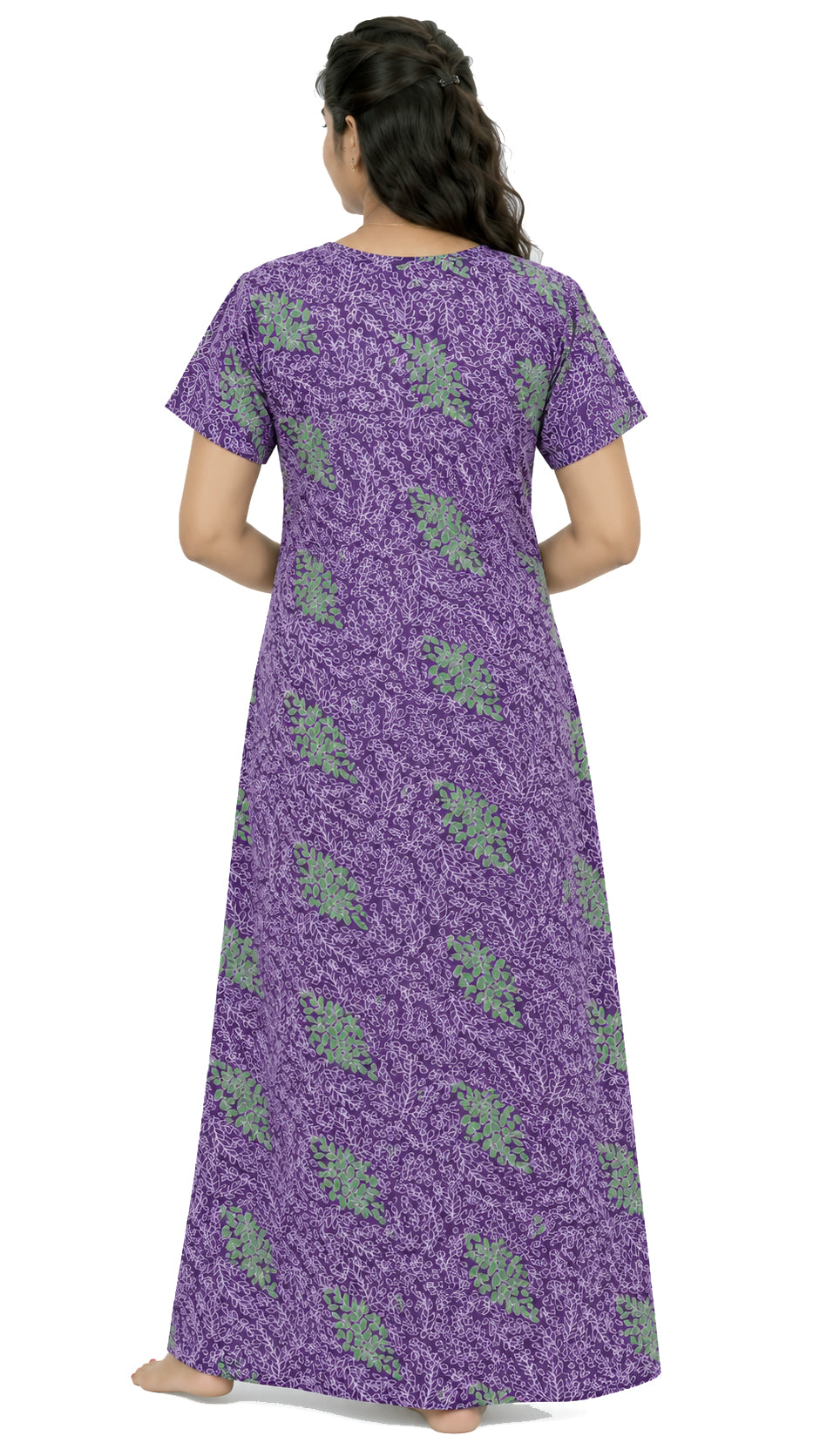 AISNIGHA  Purple Cotton Nighty