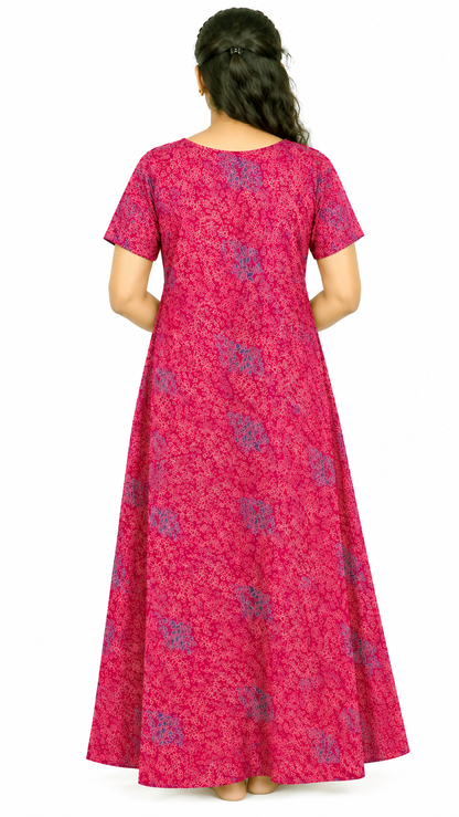 AISNIGHA Dark Pink Cotton Nighty