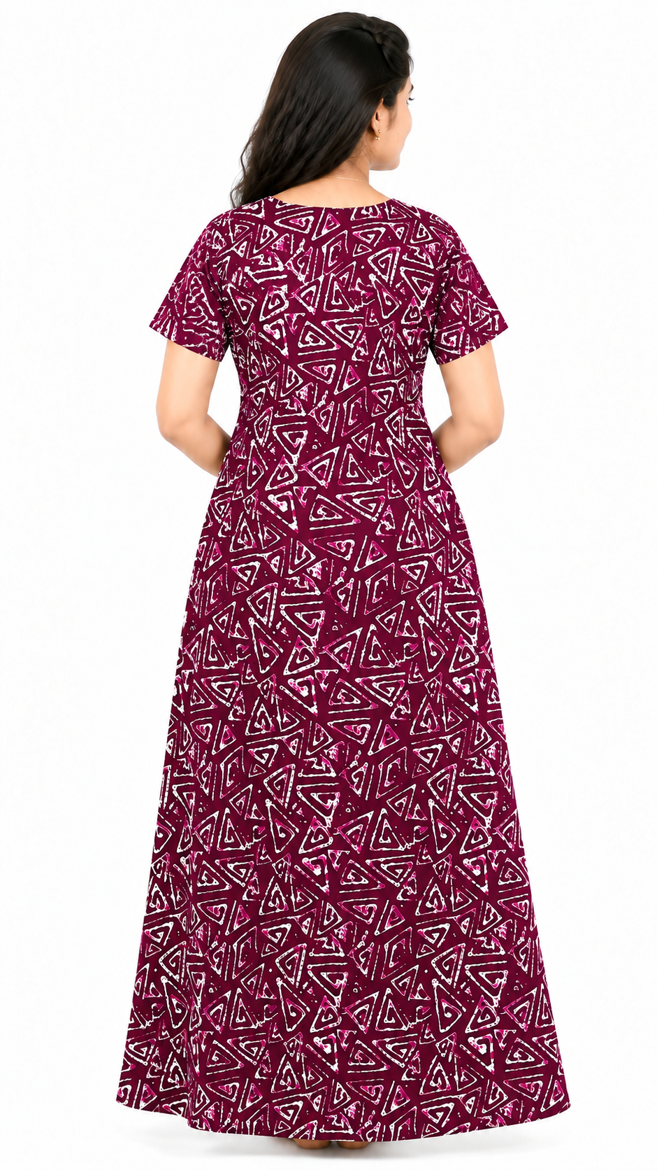 AISNIGHA Women's Pure Cotton Magenta Nighty