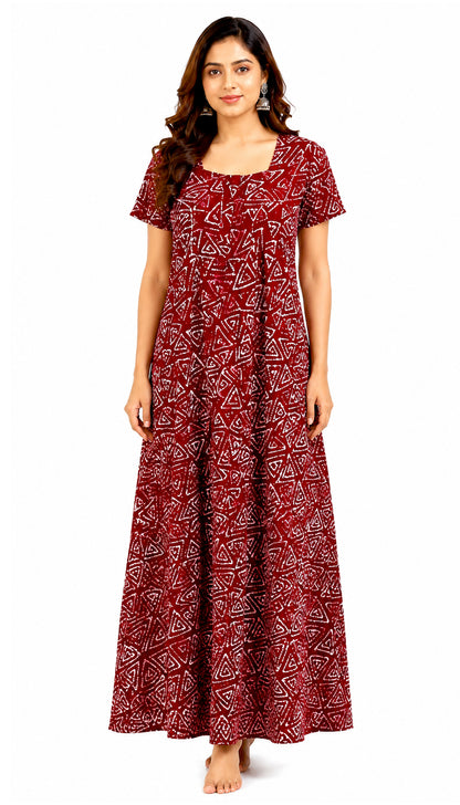 AISNIGHA Women's Pure Cotton Brown Nighty