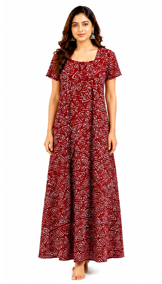AISNIGHA Women's Pure Cotton Brown Nighty