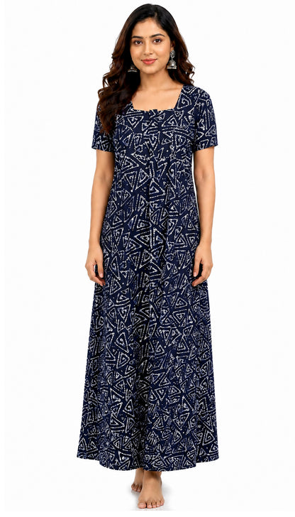 AISNIGHA Women's Pure Cotton Dark navy Nighty