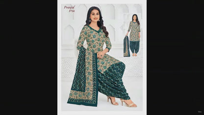 Pure Cotton Unstitched Patiala Salwar Suit Dress Material