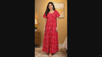 AISNIGHA Pure Cotton Pantone Nighty for Women | Soft & Comfortable Daily Wear Nightdress